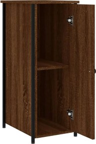 vidaXL Κομοδίνα 2 τεμ. Καφέ Δρυς 32x42x80 εκ. Επεξεργασμένο Ξύλο