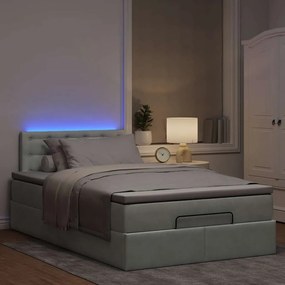 ΟΘΩΜΑΝΙΚΟ ΚΡΕΒΑΤΙ ΜΕ ΣΤΡΩΜΑ&amp;LEDS ΑΝΟΙΧΤΟ ΓΚΡΙ 120X200CM ΒΕΛΟΥΔΟ 3312758