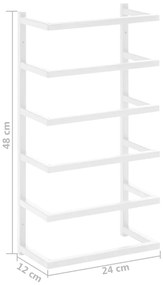 vidaXL Βάση για Πετσέτες Επιτοίχια Λευκή 24 x 12 x 48 εκ. Ατσάλινη