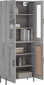 vidaXL Ντουλάπι Γκρι Sonoma 69,5 x 34 x 180 εκ. Επεξεργασμένο Ξύλο