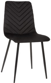 ΚΑΡΕΚΛΑ LATRELL HM8587.04 ΒΕΛΟΥΔΟ ΜΑΥΡΟ ΜΕ ΜΑΥΡΑ ΜΕΤΑΛΛΙΚΑ ΠΟΔΙΑ 43x54x88Υεκ.