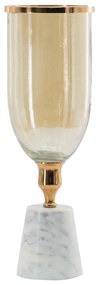 Artekko Gela Διακοσμητικό Βάζο Κηροπήγιο Μάρμαρο Γυαλί Χρυσό (12.5x12.5x40)cm Artekko 48496