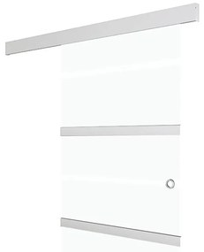 vidaXL Συρόμενη Πόρτα Ασημί 76 x 212 εκ. από Γυαλί ESG / Αλουμίνιο