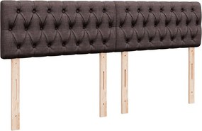 vidaXL Κρεβάτι Boxspring με Στρώμα Σκούρο Καφέ 180x200 εκ Υφασμάτινο