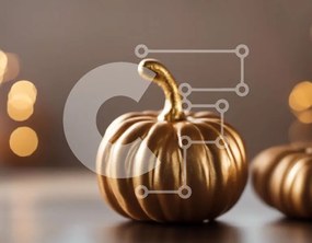 Intra Συλλεκτικό Ξύλινο Παζλ Plywood  4mm - Χρυσές κολοκύθες σε ένα ξύλινο τραπέζι Σε Ξύλινο Κουτί - Διαστάσεις Puzzle: 10x10 cm – 25 κομμάτια