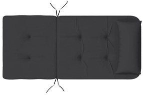 Μαξιλάρια Καρέκλας Adirondack 2 τεμ. Μαύρα από Ύφασμα Oxford - Μαύρο