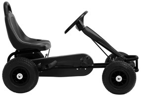 vidaXL Go Kart με Πετάλια και Λάστιχα Πεπιεσμένου Αέρα Μαύρο