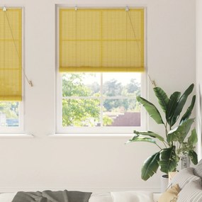 vidaXL Ρολά και Σκίες Παραθύρων Κίτρινο 100 x 220 cm Μπαμπού