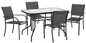 ΣΕΤ ΤΡΑΠΕΖΑΡΙΑΣ 5ΤΜΧ REDAN HM21223.01 ΤΡΑΠΕΖΙ &amp; 4 ΠΟΛΥΘΡΟΝΕΣ ΣΕ ΜΑΥΡΟ