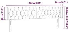 Κεφαλάρι με Πτερύγια Σκούρο Γκρι 203x16x78/88 εκ. Βελούδινο 3119171