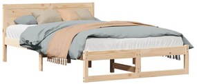 vidaXL Σκελετός Κρεβατιού Καφέ 140 x 190 cm Μασίφ ξύλο πεύκου