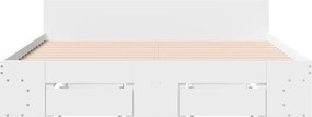 vidaXL Πλαίσιο Κρεβατιού με Συρτάρια Χωρίς Στρώμα Λευκό 140x200 εκ.