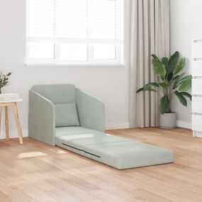 vidaXL Καναπές Κρεβάτι 2-σε-1 Ανοιχτό Γκρι 65x80x83 εκ Βελούδο