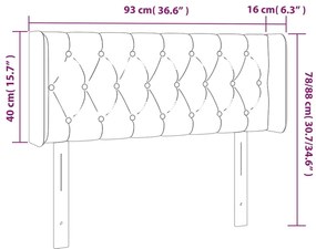 Κεφαλάρι Κρεβατιού LED Σκούρο Γκρι 93x16x78/88 εκ. Βελούδινο 3123609