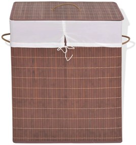 vidaXL Καλάθι Απλύτων Ορθογώνιο Καφέ από Μπαμπού