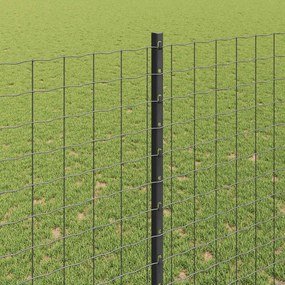 vidaXL Ενσωματωμένος Πόλος Φράχτη 22 τμχ. Γκρι 200 cm