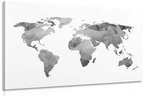 Εικόνα πολυγωνικού παγκόσμιου χάρτη σε ασπρόμαυρο - 90x60