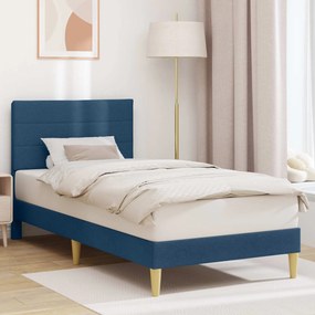 vidaXL Σκελετός Κρεβατιού Μπλε 100 x 200 cm Ύφασμα