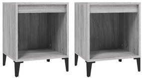 vidaXL Κομοδίνα 2 Τεμ. Γκρι Sonoma 40x35x50 εκ.