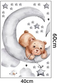 Παιδικά Αυτοκόλλητα Τοίχου Sipo Teddy Bear Moon SIP-WS63037