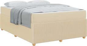 vidaXL Σκελετός Κρεβατιού με στρώμα Κρεμ 140 x 200 cm ύφασμα