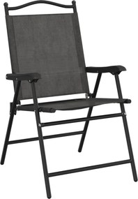 vidaXL Πτυσσόμενες καρέκλες 8 τεμ. Melange Grey Steel και Textilene