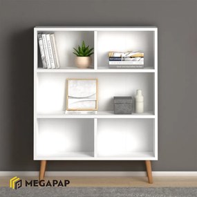 ΒΙΒΛΙΟΘΗΚΗ ΜΕΛΑΜΙΝΗΣ CUBE MEGAPAP ΧΡΩΜΑ ΛΕΥΚΟ 80X24X100ΕΚ.