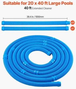 VEVOR Suction Pool Cleaner Vacuum Cleaner 2 Wheels for In/Above-ground Pool