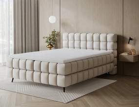 Επενδυμένο κρεβάτι Sober-140 x 200-Μπεζ