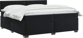 vidaXL Κρεβάτι box spring με στρώμα Μαύρο 200 x 200 cm Βελούδο