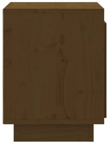 Κομοδίνο Καφέ Μελί 40 x 30 x 40 εκ. από Μασίφ Ξύλο Πεύκου - Καφέ