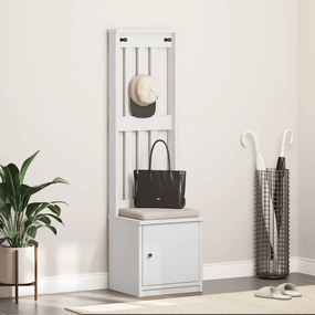 vidaXL Δέντρο χωλ SANDNES Λευκό 45x40x159,5 εκ. Πεύκο μασίφ ξύλο
