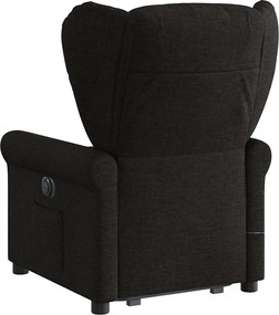 vidaXL Πολυθρόνα Μασάζ Ανακλινόμενη με Ανύψωση Μαύρη Υφασμάτινη