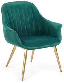 Καρέκλα Houston 1191, Σκούρο πράσινο, Χρυσό, 79x72x60cm, 12 kg, Ταπισερί, Μεταλλικά, Μπράτσα | Epipla1.gr