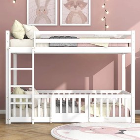 Κουκέτα παιδική PLAYKID με Παρκάκι Ξύλο Πεύκου Λευκό 190x90 εκ. 208x151.5x150 εκ.