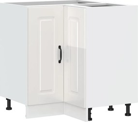 vidaXL Γωνιακό ντουλάπι βάσης κουζίνας Kalmar Γυαλιστ.Λευκό Επεξ. Ξύλο