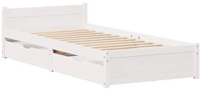 vidaXL Σκελετός Κρεβ. Χωρίς Στρώμα Λευκό 90x190 εκ Μασίφ Πεύκο