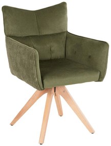 Πολυθρόνα Quill HM9843.05 61x57,5x91cm Green Wood, Fabric