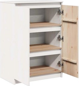 vidaXL Ντουλάπι Λευκό 60 x 36 x 84 εκ. από Μασίφ Ξύλο Πεύκου