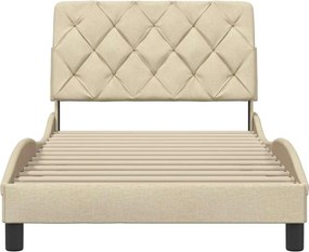 vidaXL Σκελετός Κρεβατιού Χωρίς Στρώμα Κρεμ 100 x 200 εκ. Υφασμάτινο
