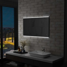 Καθρέφτης Μπάνιου Τοίχου με LED/Αισθητήρα Κίνησης 100 x 60 εκ. - Ασήμι