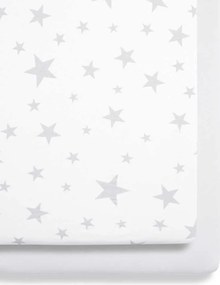 SNUZ Σετ σεντόνια 2τμχ για λίκνο 44x80cm GREY STARS