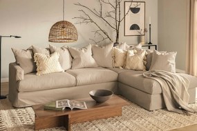 Γωνιακός Καναπές Seattle V100, Μπεζ, 304x200x89cm, Πόδια: Μεταλλικά | Epipla1.gr