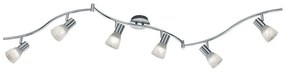 Φωτιστικό Οροφής-Σποτ Led Levisto 6x400Lm 180x21x11cm Nickel Mat 871010607 Trio Lighting Metal, Glass