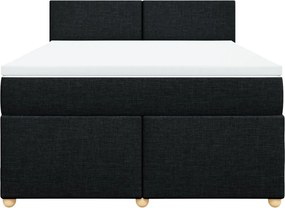 vidaXL Κρεβάτι Boxspring με Στρώμα Μαύρο 140x200 εκ. Υφασμάτινο
