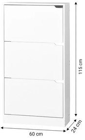 Παπουτσοθήκη Mia 9 ζευγών λευκό 60x24x115 εκ