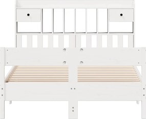 vidaXL Κρεβάτι Βιβλιοθήκη Χωρίς Στρώμα 140x200 εκ Μασίφ Ξύλο Πεύκο