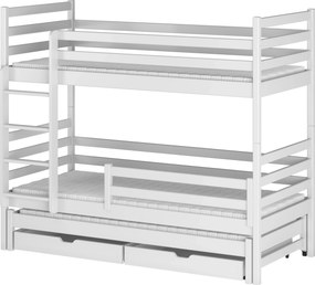 LUK 80x160 white bunk bed Lano Furniture