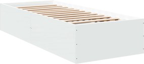 vidaXL Κρεβάτι δαπέδου Λευκό 80 x 200 cm Επεξεργασμένο Ξύλο