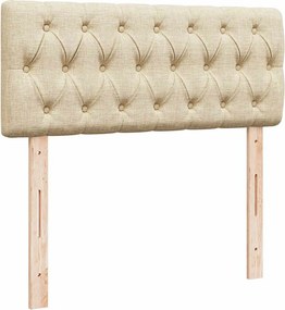 vidaXL Κρεβάτι Boxspring με Στρώμα Κρεμ 120x190 εκ. Υφασμάτινο